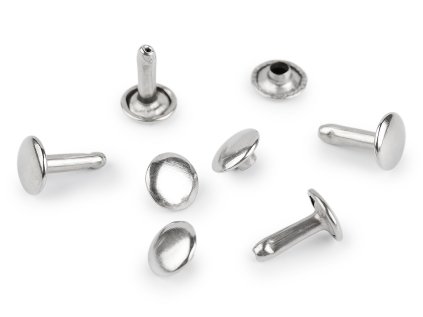 Duté nýty oboustranné na kůži a silné látky Ø9 mm (Varianta nikl, Balení 100 pár)