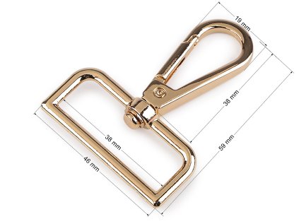 Karabina kovová otočná, průvlek 38 mm (Varianta 1 nikl, Balení 1 ks)