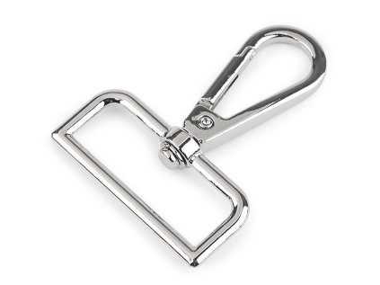 Karabina kovová otočná, průvlek 38 mm (Varianta 1 nikl, Balení 1 ks)