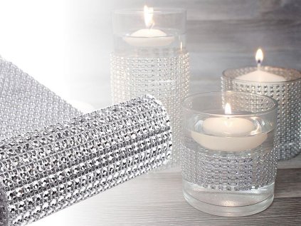 Diamantový pás / borta šíře 11,5 cm 2. jakost (Varianta 9 stříbrná, Balení 1 m)