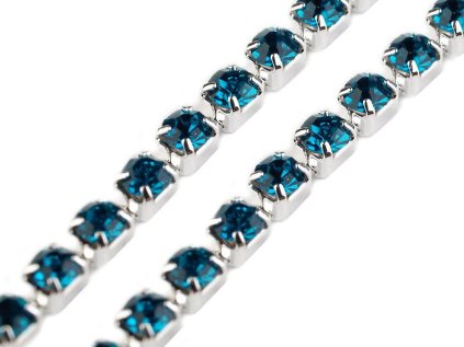 Štrasový prýmek / borta šíře 2,4 mm (Varianta 1 crystal stříbrná, Balení 1 m)