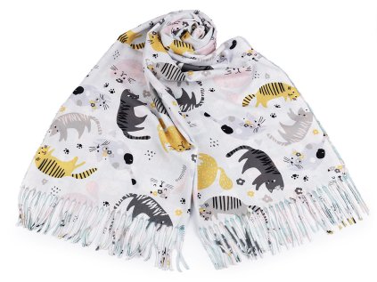 Šátek / šála / pléd s třásněmi 65x190 cm (Varianta 14 oranžová, Balení 1 ks)