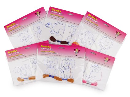 Dětské vyšívání s předtištěným motivem 2 ks (Varianta 1 viz foto, Balení 1 sáček)