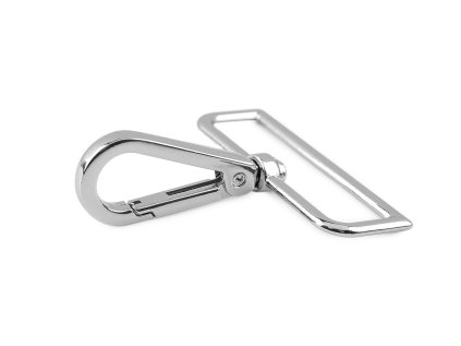 Kovová karabina otočná, průvlek 50 mm (Varianta nikl, Balení 1 ks)