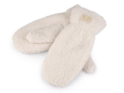 Dámské zimní rukavice palčáky (Varianta 1 (vel. S/M) krémová nejsvět., Balení 1 pár)