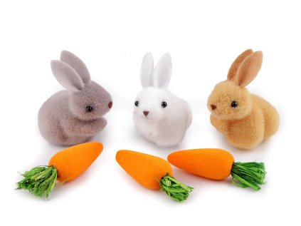 Polystyrenový zajíček s mrkví k dalšímu tvoření sada 6 ks (Varianta mix, Balení 1 sáček)