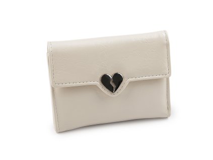 Dámská peněženka srdce 9x11,5 cm (Varianta 1 krémová světlá, Balení 1 ks)