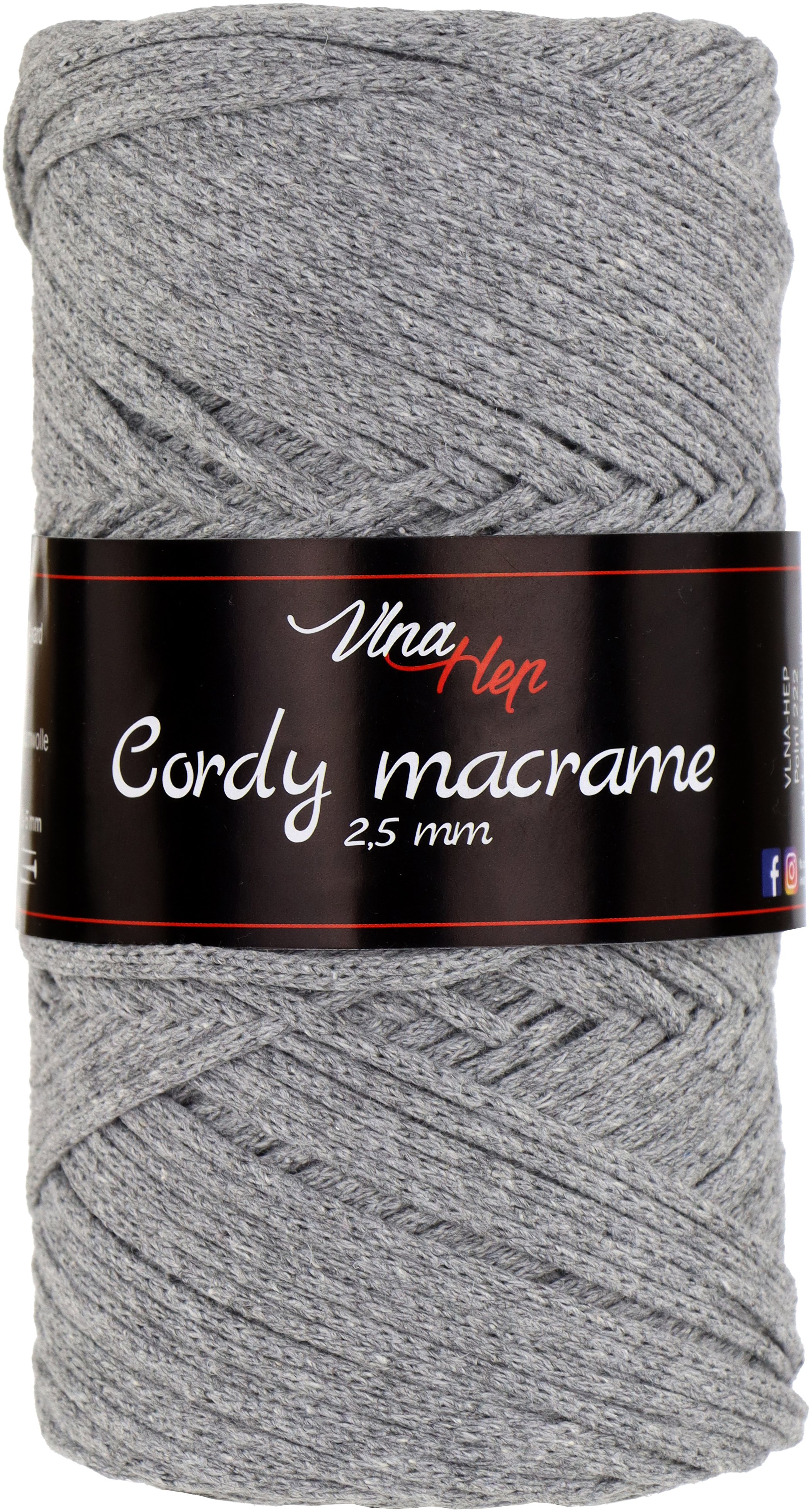 VLNA HEP Cordy 2,5 mm macrame Cordy 2,5mm macrame: Cordy 2,5mm macrame 8232
