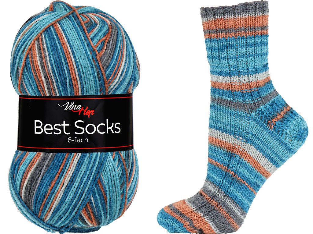 VlnaHep Best Socks 6-fach novinka Vlna-Hep Best socks 6-fach: Best socks 6-fach 7379