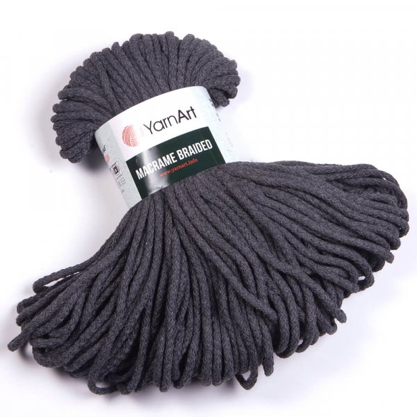 YarnArt Macrame Braided 5mm Barva: YarnArt Macrame Braided 758 šedá tmavě
