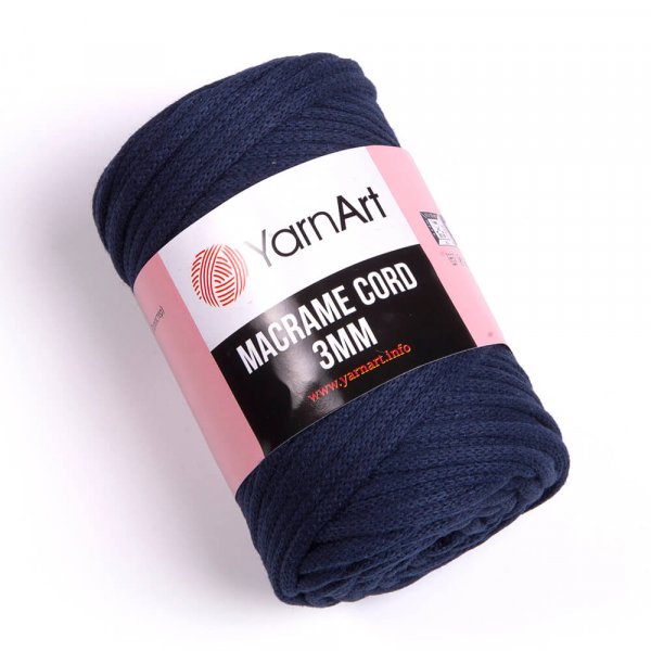 YarnArt Macrame Cord 3mm Barva: Macrame Cord 3mm 784 tmavě modrá