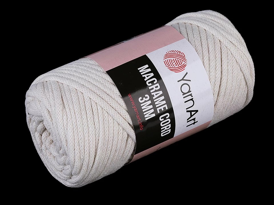 YarnArt Macrame Cord 3mm Barva: Macrame Cord 3mm 752 režná světlá