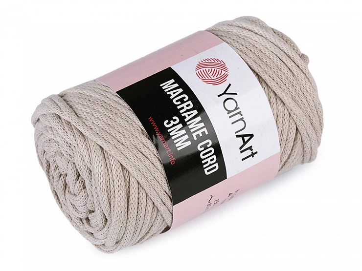 YarnArt Macrame Cord 3mm Barva: Macrame Cord 3mm 753 přírodní
