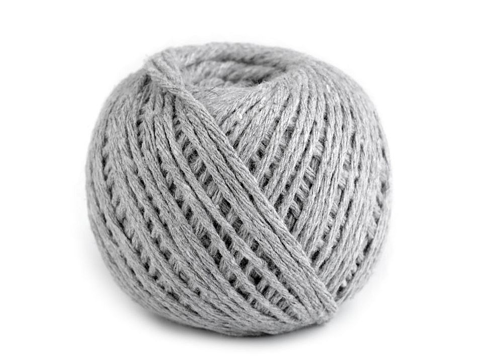 Bavlněný provázek macrame Ø2 mm Varianta: 2 šedá holubí, Balení: 1 ks
