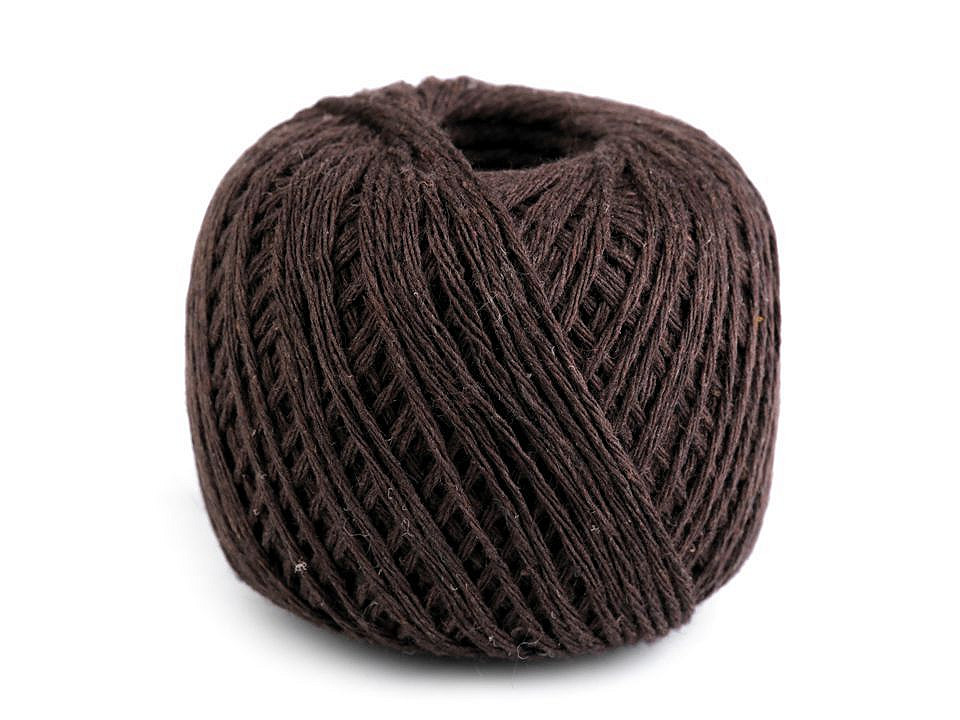 Bavlněný provázek macrame Ø2 mm Varianta: 4 hnědá tmavá, Balení: 1 ks