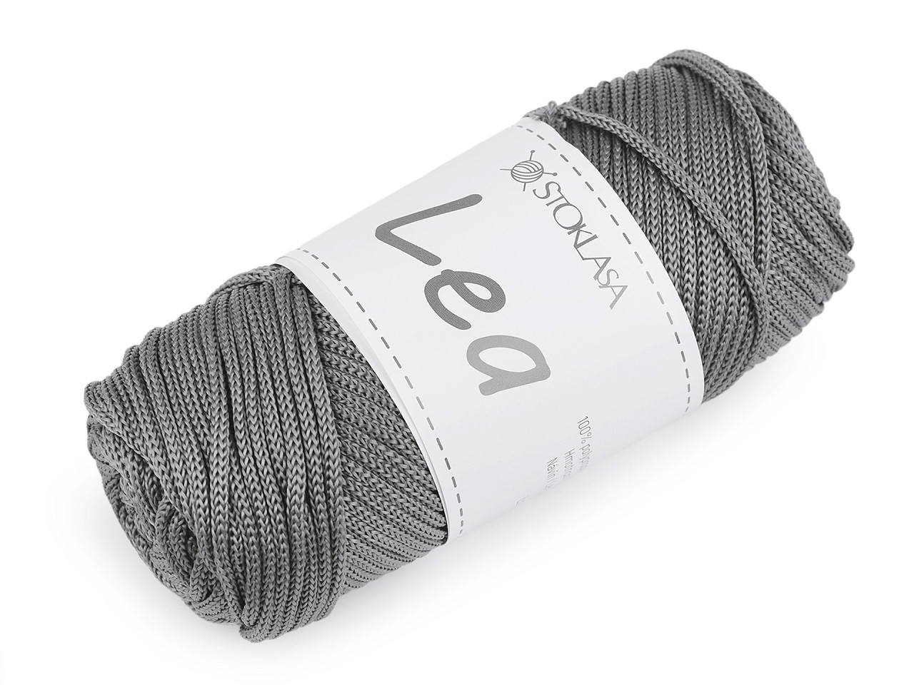 Pletací a háčkovací příze macrame Lea Ø3 mm 90 g Varianta: 9 šedá světlá, Balení: 1 ks