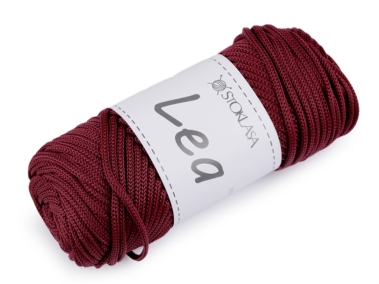 Pletací a háčkovací příze macrame Lea Ø3 mm 90 g Varianta: 5 vínová, Balení: 1 ks