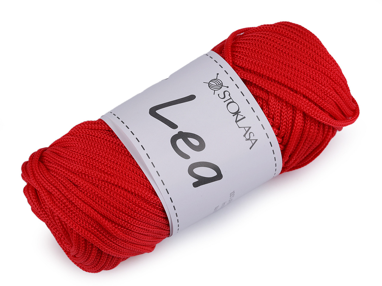 Pletací a háčkovací příze macrame Lea Ø3 mm 90 g Varianta: 4 červená, Balení: 1 ks