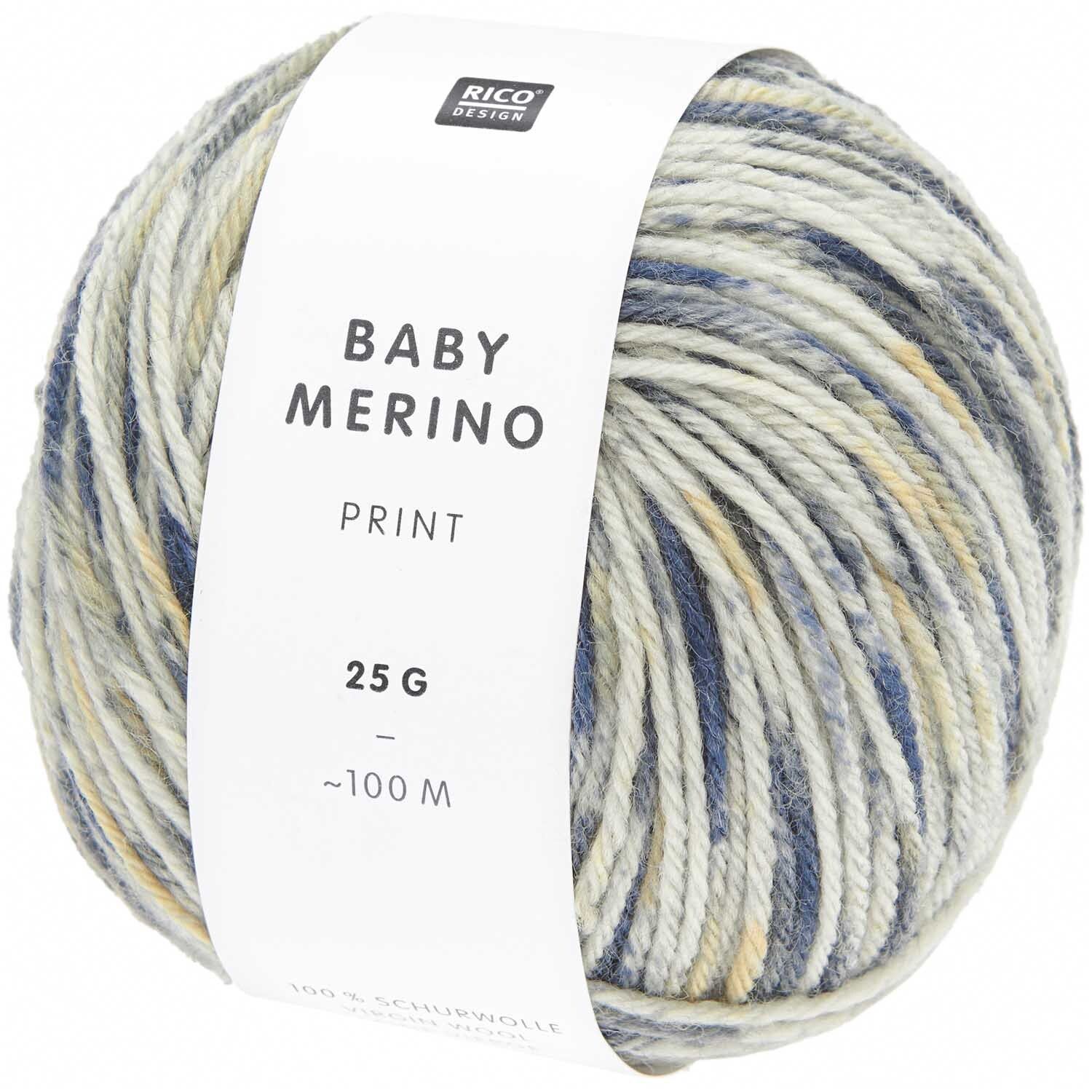 Rico Design Baby Merino Print Baby Merino Print: 012 Marine-Vanil¨
