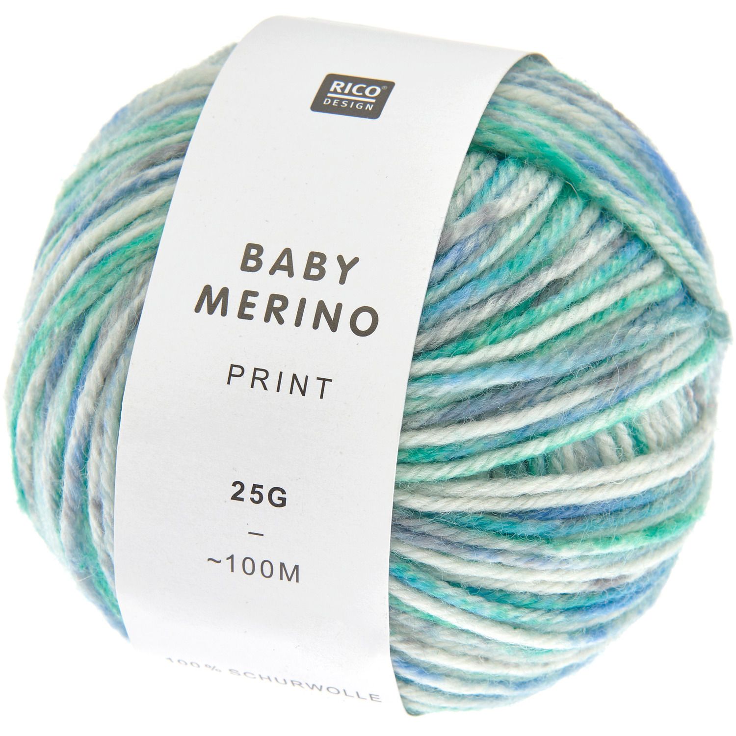 Rico Design Baby Merino Print Baby Merino Print: 022 Aqua