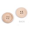 Dřevěný knoflík čtyřdírkový velikost 48" (Varianta přírodní sv., Balení 50 ks)