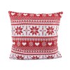 Vánoční povlak na polštář vločka 45x45 cm (Varianta 2 červená vločka, Balení 1 ks)