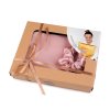 Saténová Beauty sada na spaní, povlak a scrunchie gumička (Varianta 11 pudrová, Balení 1 ks)