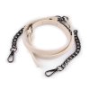 Koženkový popruh / ucho  na kabelku s řetízkem a karabinami šíře 1,5 cm (Varianta 1 černá nikl, Balení 1 ks)