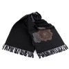 Šátek / šála typu kašmír s třásněmi, květy 70x190 cm (Varianta 6 černá, Balení 1 ks)