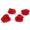 Saténový květ růže k našití a nalepení Ø5; 6 cm (Varianta 1 (Ø5 cm) bílá, Balení 4 ks)