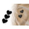Nažehlovací srdce s kamínky (Varianta 1 stříbrná, Balení 3 ks)