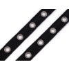 Prýmek / průchodky na bavlněné stuze šíře 24 mm (Varianta 1 černá nikl, Balení 9 m)