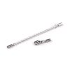 Karabinka s prodlužovacím řetízkem a koncovkami z nerezové oceli (Varianta platina, Balení 1 ks)