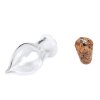 Skleněný přívěsek lahvička s korkem 13x37 mm kapka (Varianta transparent, Balení 10 lahv.)