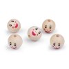 Dřevěné korálky s obličejem Ø22 mm (Varianta přírodní sv., Balení 5 ks)