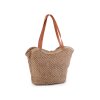 Háčkovavá kabelka z rafie - lýka se zipem 47x36 cm (Varianta 1 hnědá přírodní, Balení 1 ks)