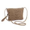 Háčkovavá kabelka z rafie - lýka se zipem 27x23 cm (Varianta 1 přírodní, Balení 1 ks)