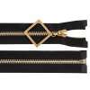 Kovový zip No 5 délka 70 cm s ozdobným jezdcem (Varianta černá, Balení 1 ks)