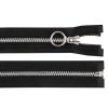 Kovový zip No 5 délka 70 cm s ozdobným jezdcem (Varianta černá stříbrná, Balení 1 ks)