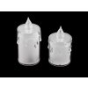 LED svíčka na baterky Ø3,6 cm (Varianta 1 (6,5 cm) transparent teplá, Balení 4 ks)
