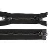 Zip kovový YKK No 5 dělitelný 2 jezdce / dvoucestný 60 cm na kožené bundy (Varianta černá černý nikl, Balení 1 ks)