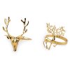 Kovový kroužek na ubrousek vánoční jelen (Varianta 2 zlatá, Balení 1 ks)