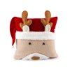 Vánoční plyšový povlak na polštář sněhulák 43x43 cm (Varianta 1 bílo červená sněhulák, Balení 1 ks)