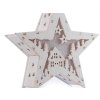 Dřevěná hvězda vánoční svítící k zavěšení (Varianta bílá teplá, Balení 1 ks)