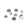 Kovové druky Ø15 mm na středně silné látky, z nerezové oceli (Varianta 1 nikl, Balení 50 sada)