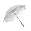 Svatební deštník bavlněný, vyšívaný k focení (Varianta bílá, Balení 1 ks)