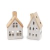 Keramická chaloupka / domeček na svíčku (Varianta 1 bílá béžová, Balení 1 ks)