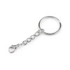 Kroužek na klíče Ø25 mm s řetízkem a karabinkou (Varianta nikl, Balení 10 ks)