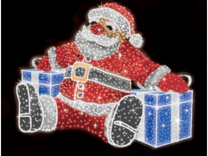 POL-0973M - 3D dekorace - Santa s dárky - 170 x 200   cm