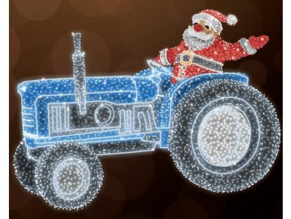 POL-2917 - 3D dekorace - Santa na traktoru - 180 x 320 cm
